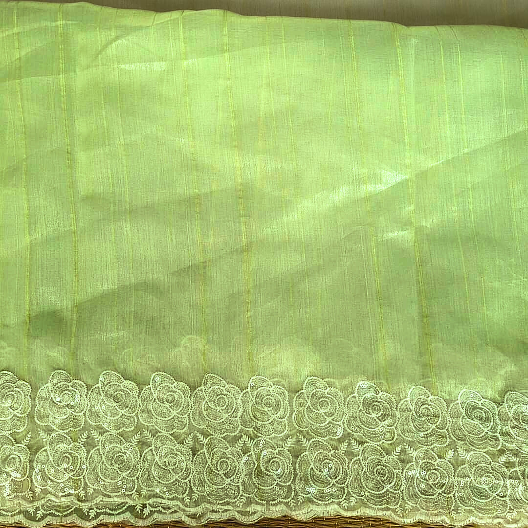 Organza Saree With Intricate Floral Embroidery