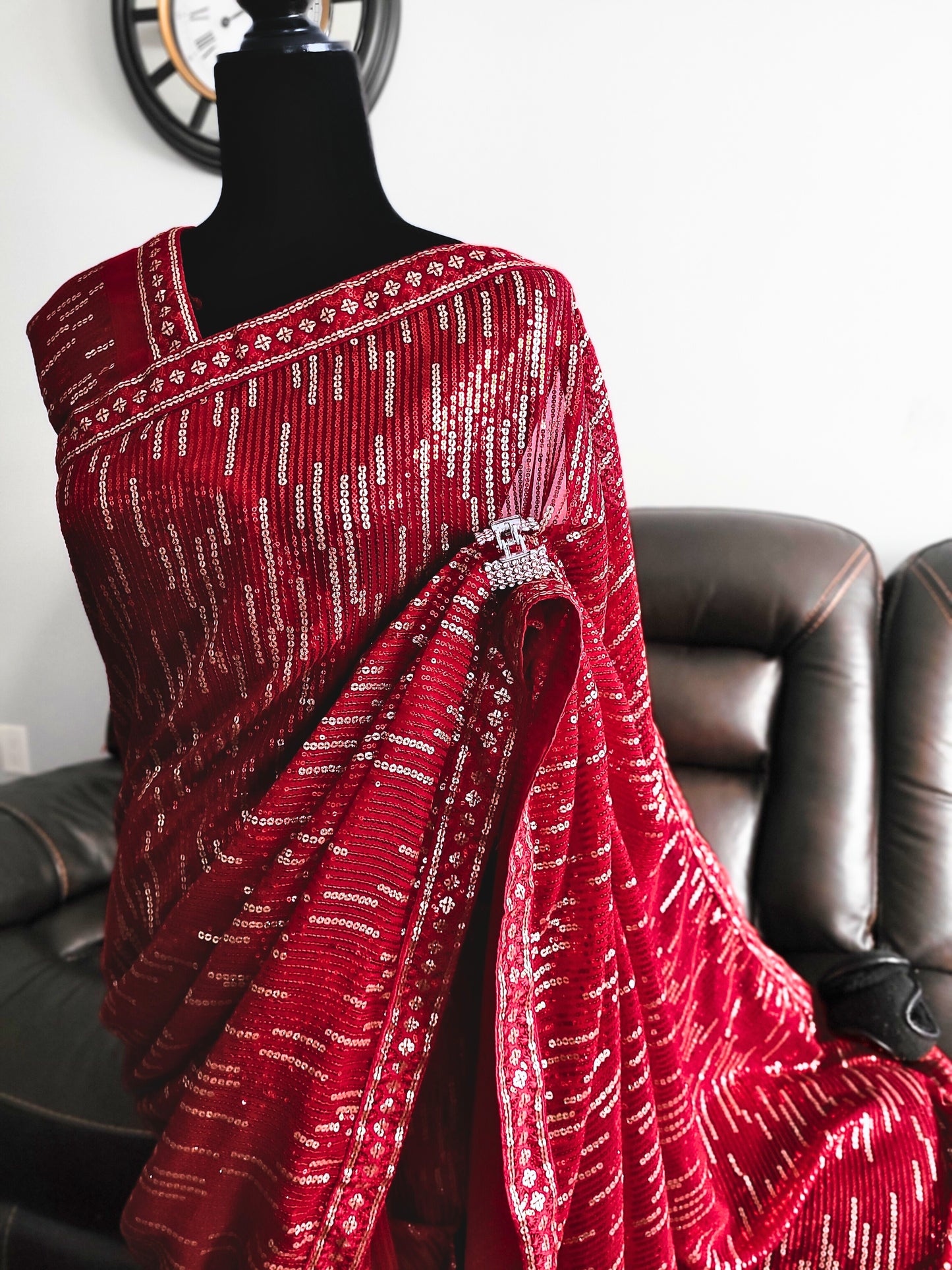 Premium Georgette Sequins Saree