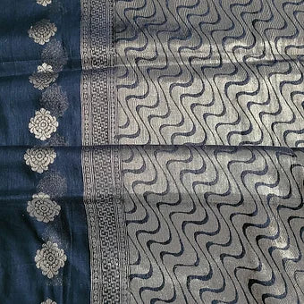 Khadi Linen Banarasi Saree