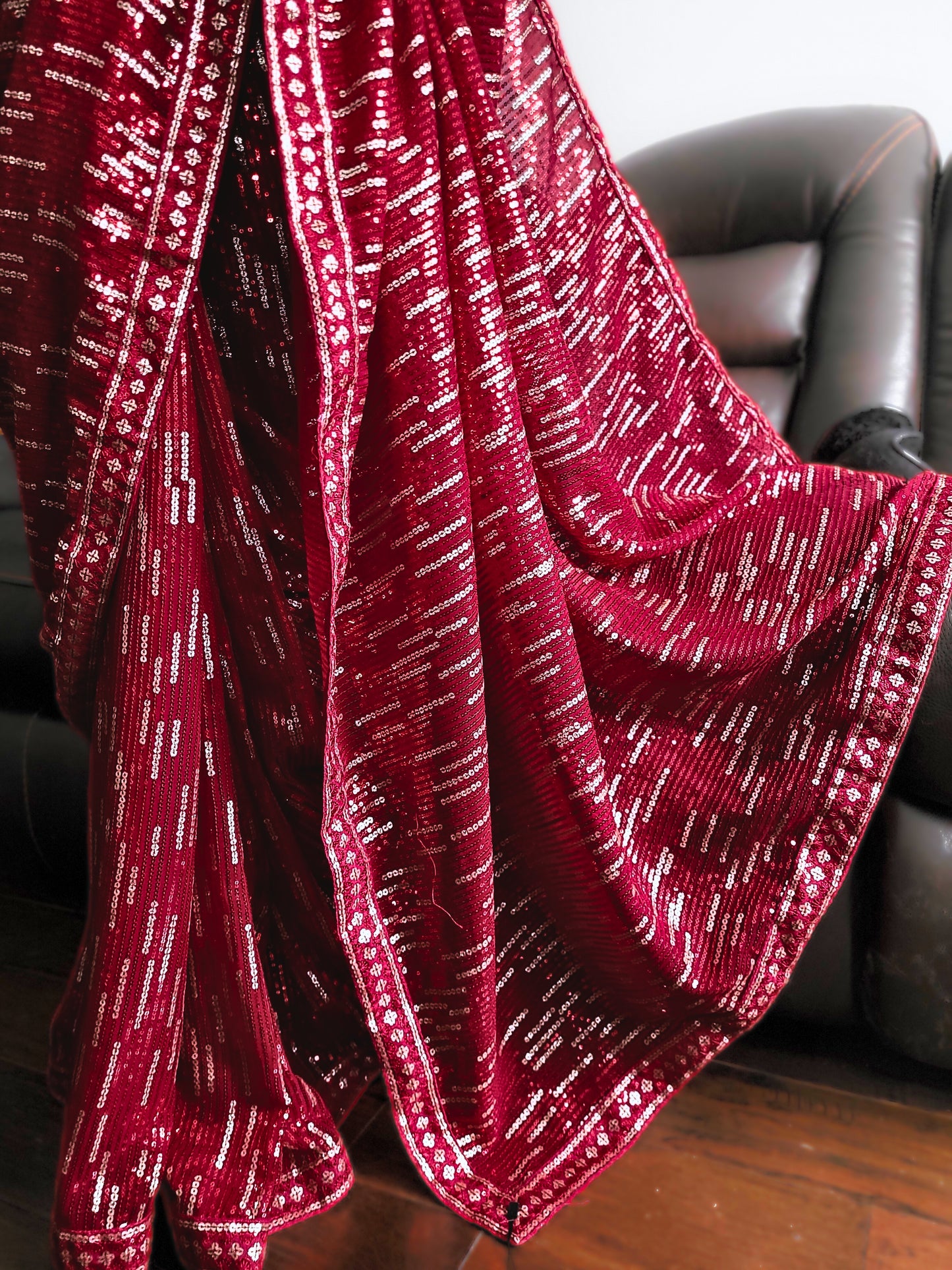 Premium Georgette Sequins Saree