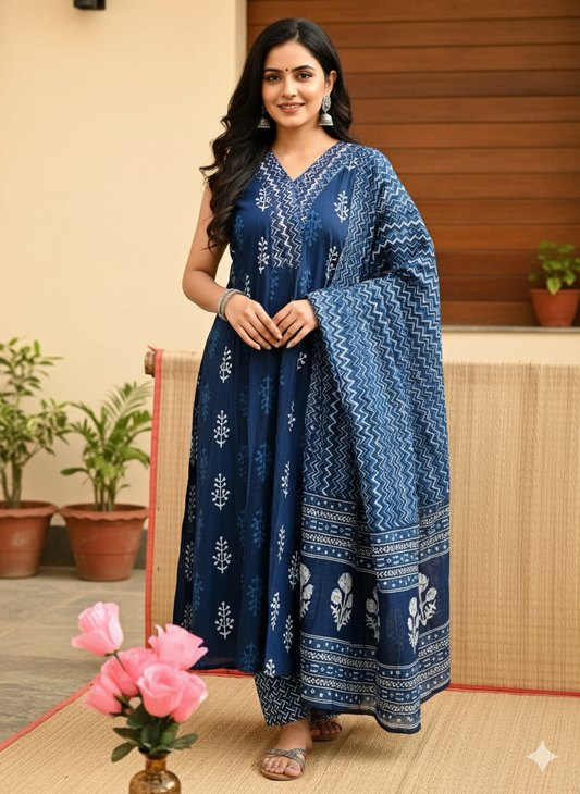 Block Printed Cotton Salwar Suit