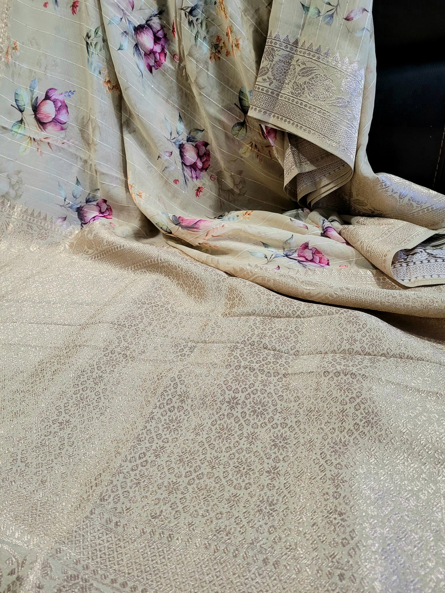 Banaras Georgette Printed Saree