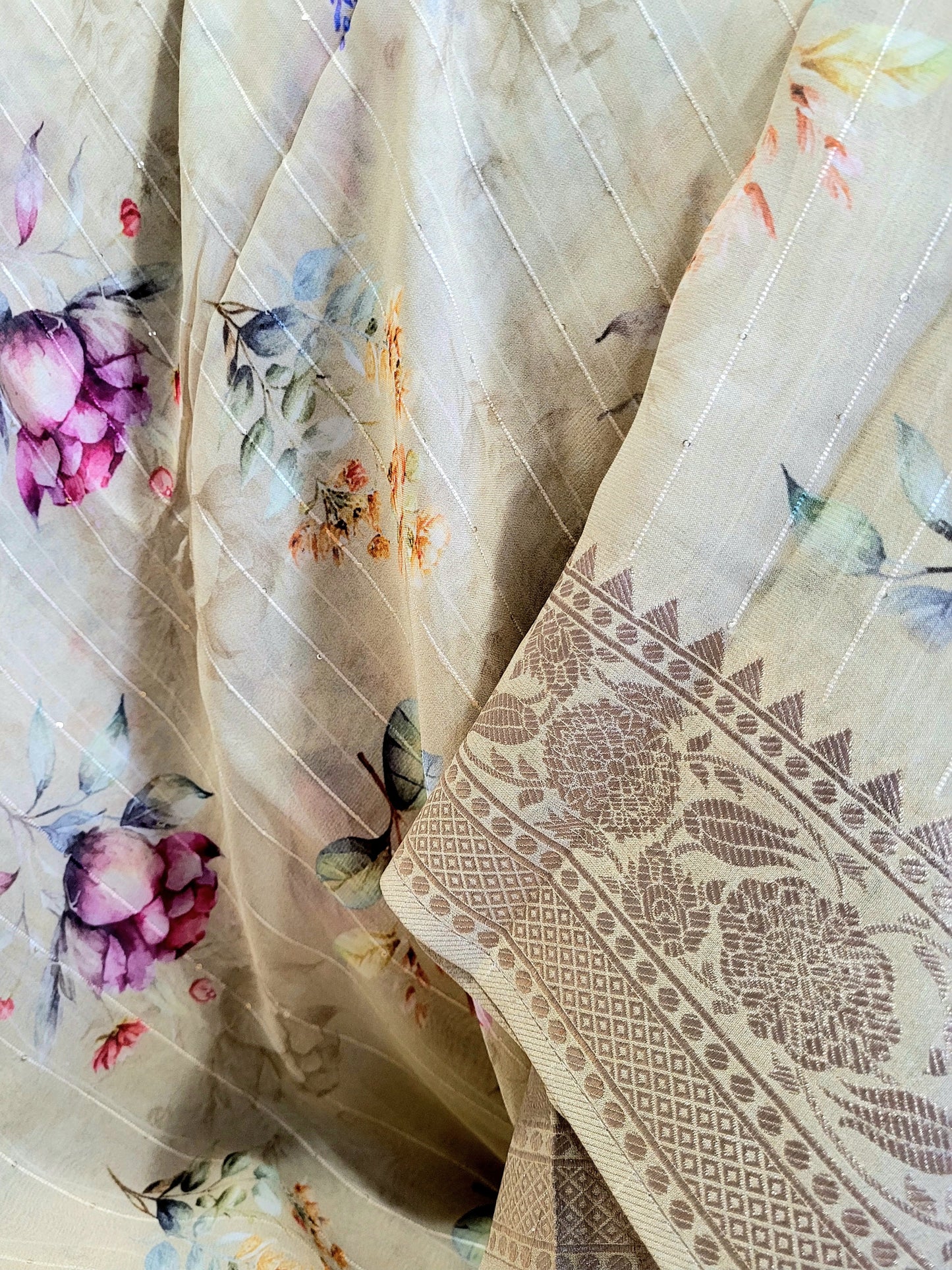Banaras Georgette Printed Saree