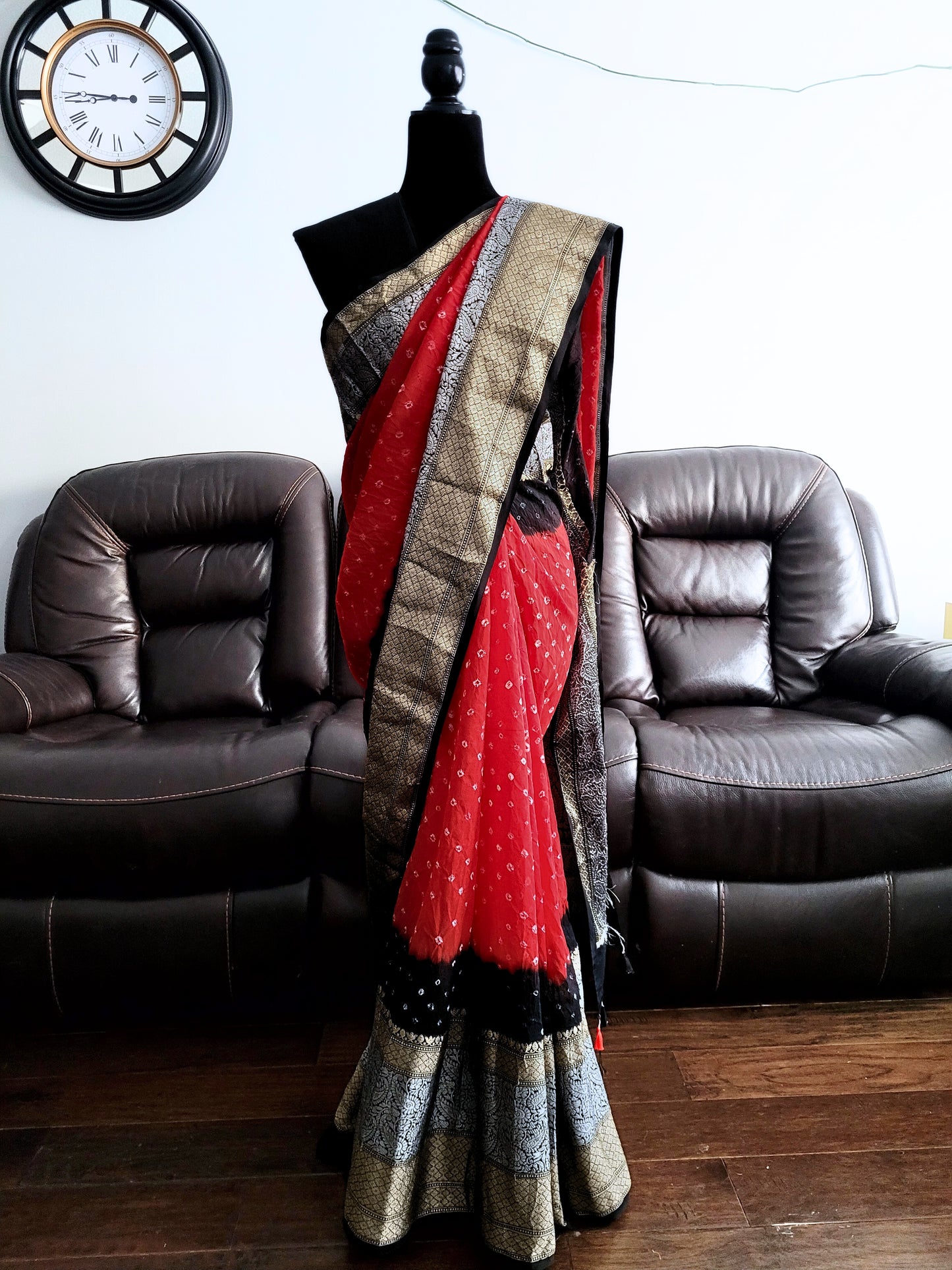 Kanchi Organza Bandhani Saree