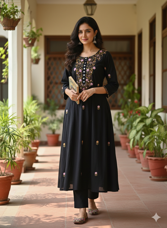 Hand Embroidered Lenin Co-ord Set