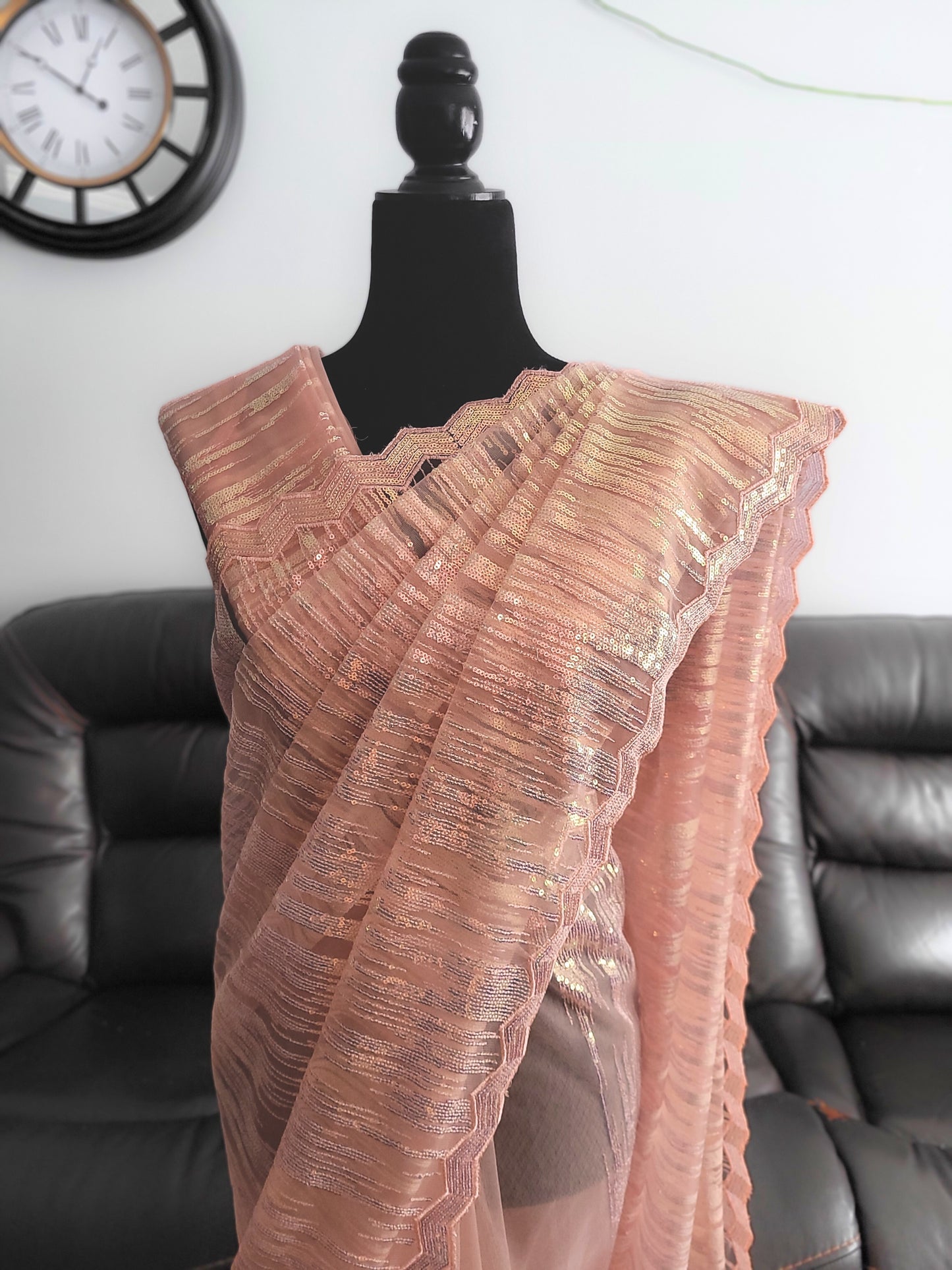 Premium Net Sequins Embroidery Saree