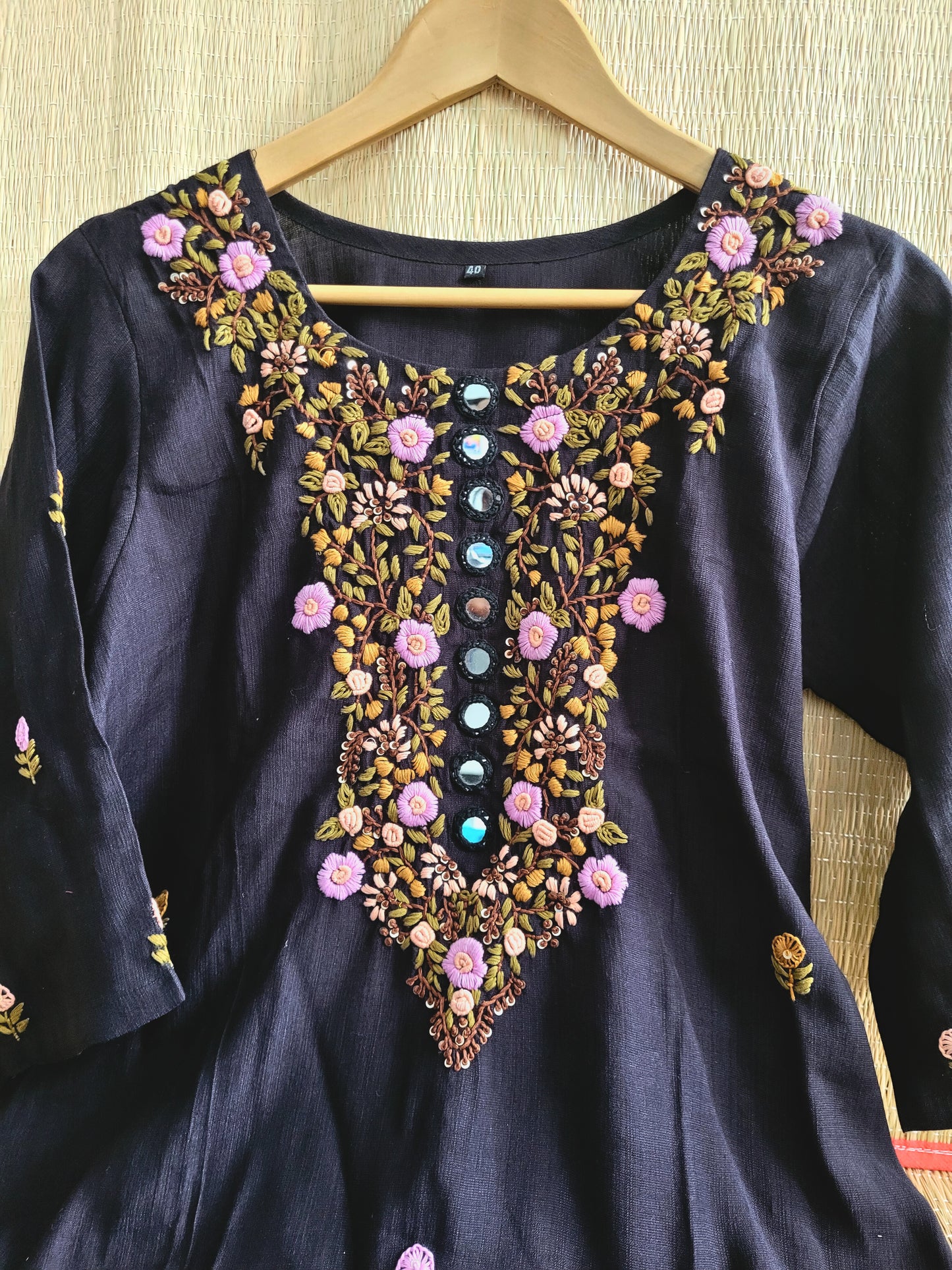 Hand Embroidered Lenin Co-ord Set
