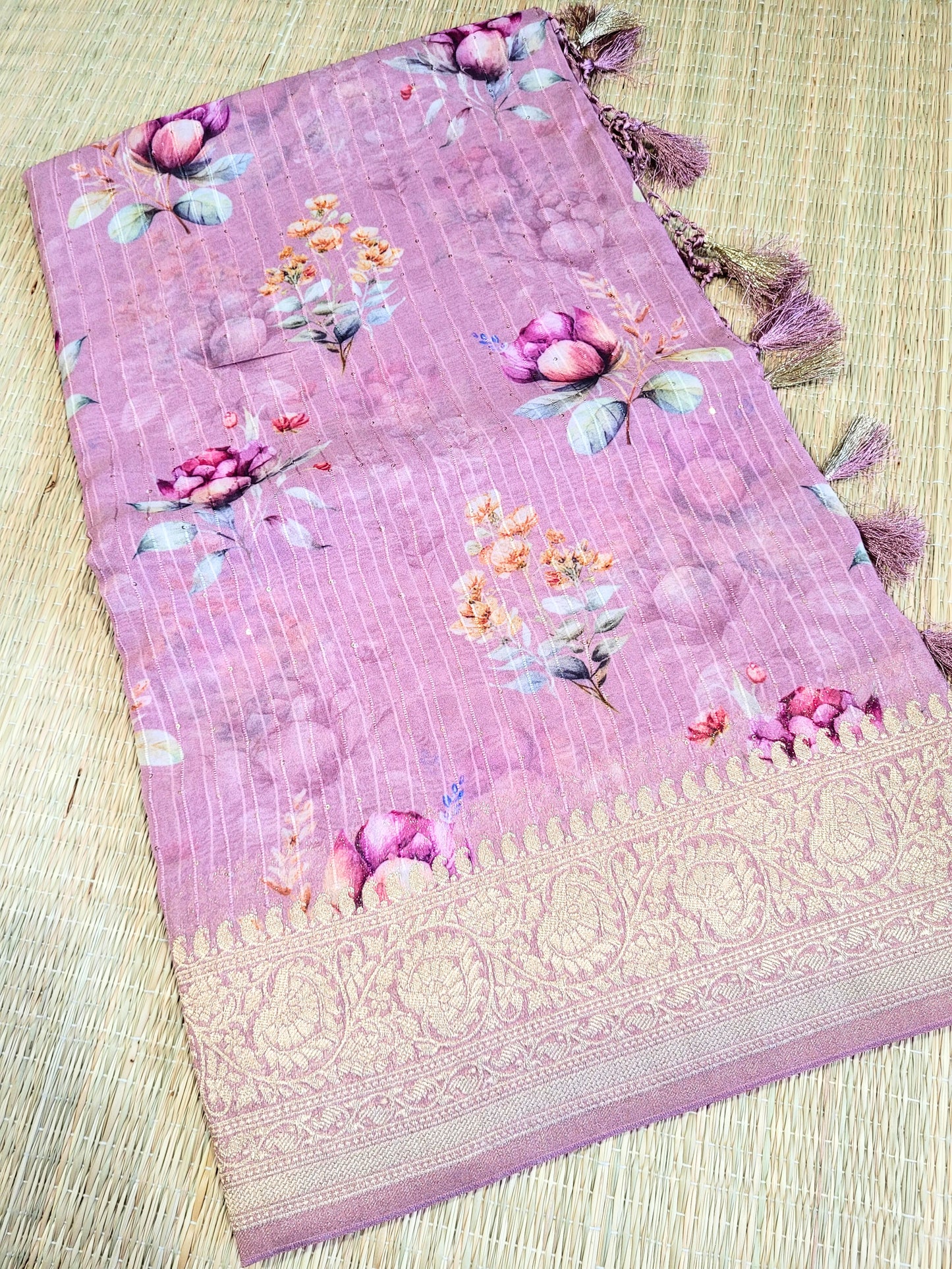 Banaras Georgette Printed Saree