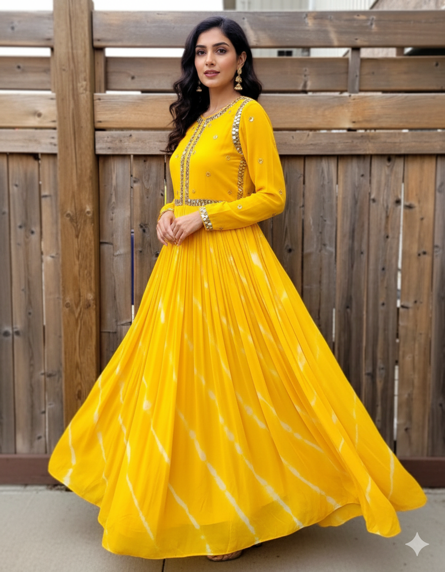 Georgette Embroidery Gown