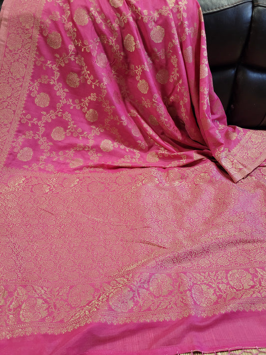 Semi Georgette Banaras Silk Saree