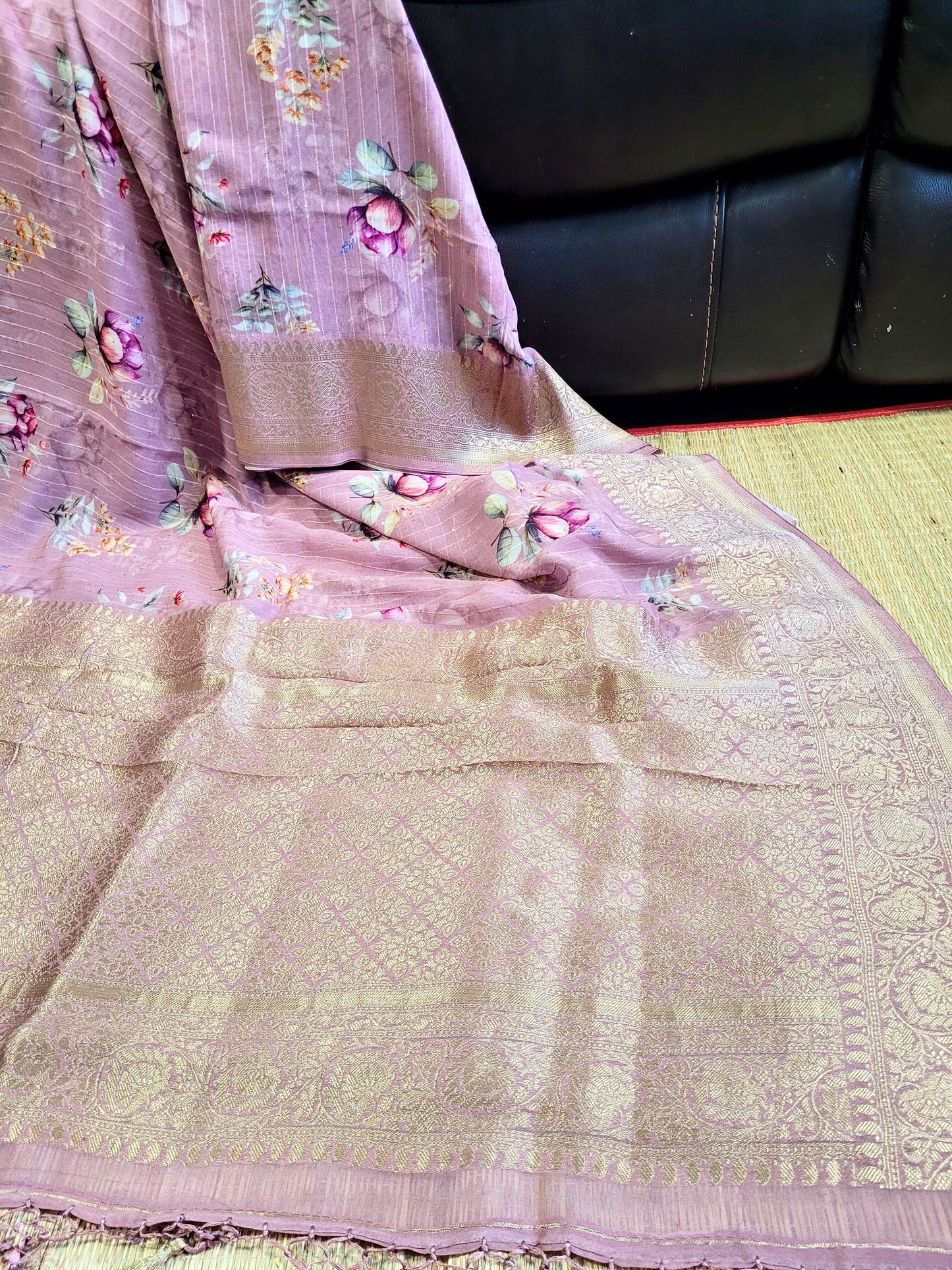 Banaras Georgette Printed Saree