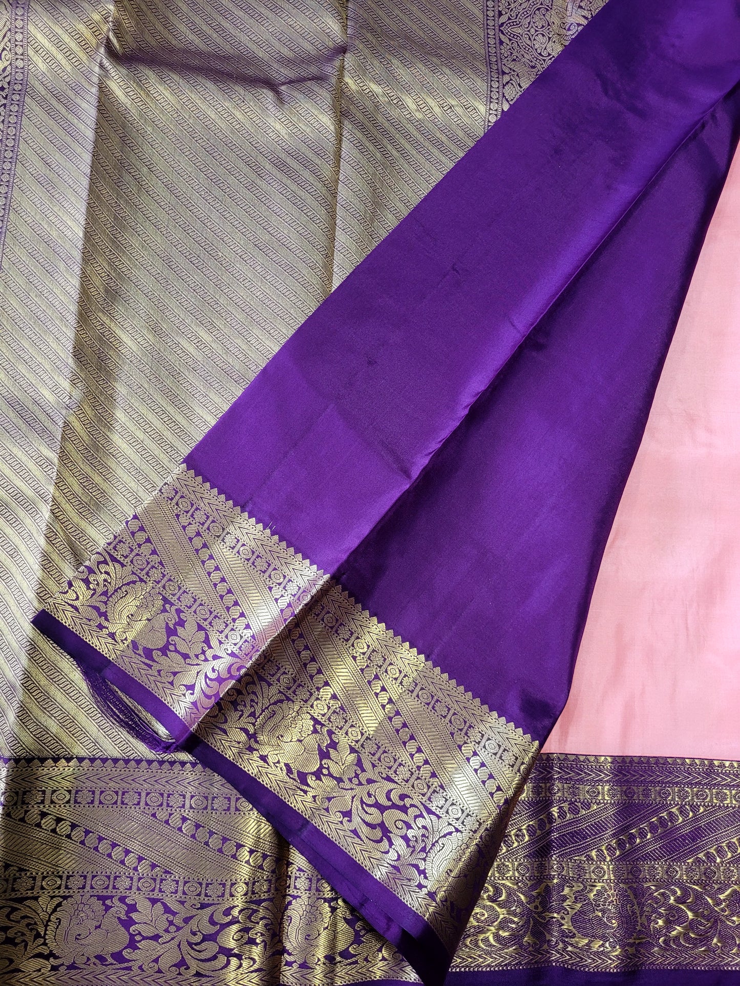 Pure Korvai kanchipuram Handloom Silk Saree
