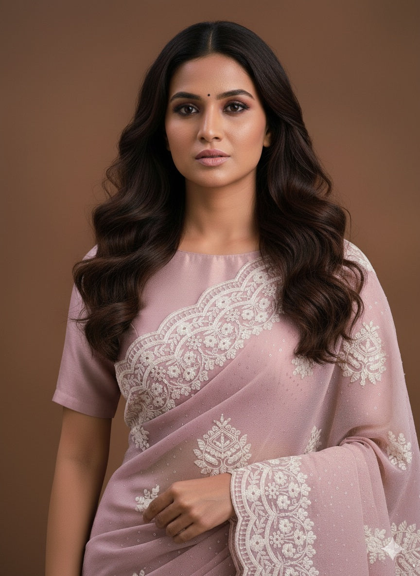 Exquicite Georgette Chikankari Saree