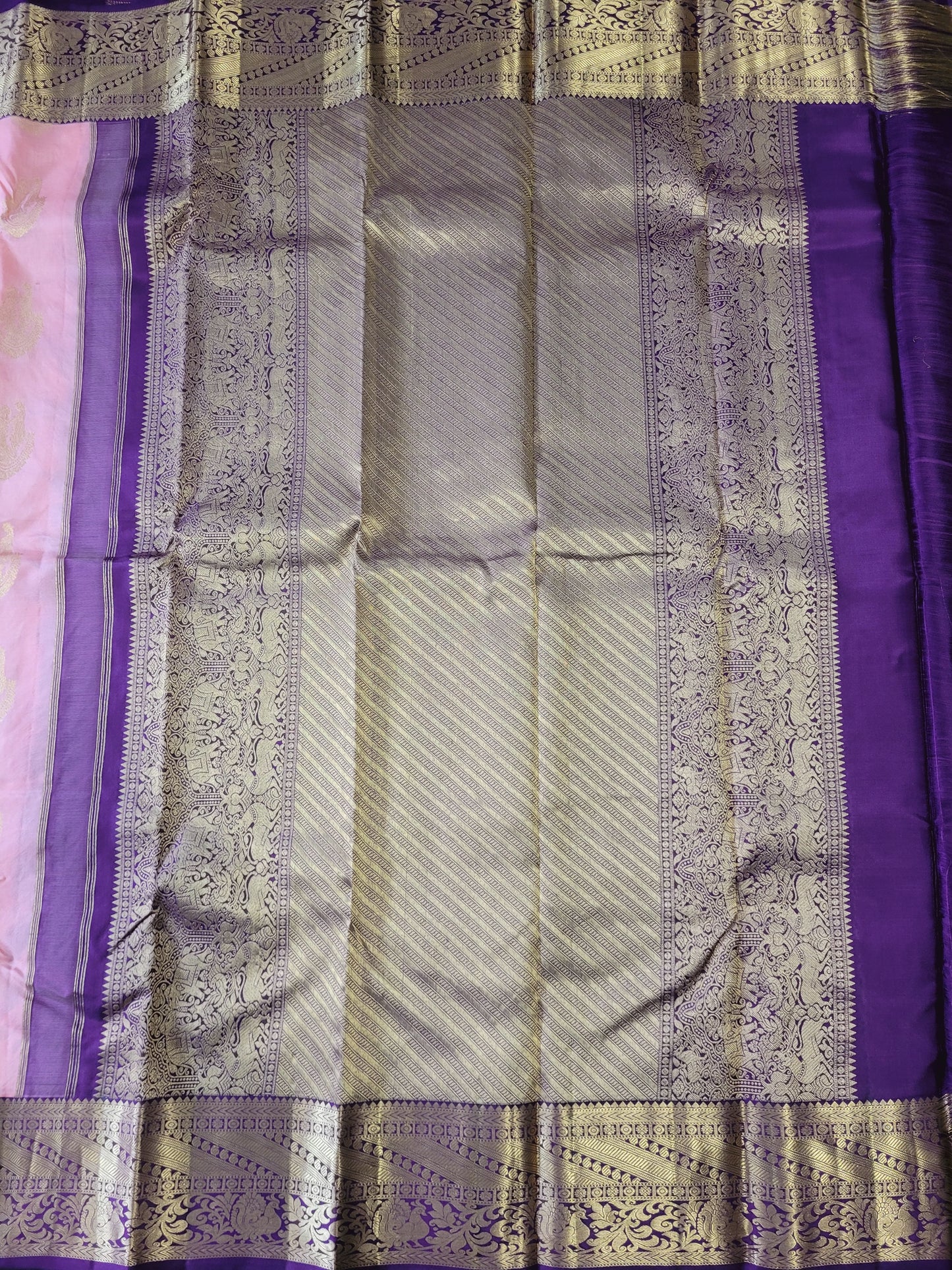 Pure Korvai kanchipuram Handloom Silk Saree