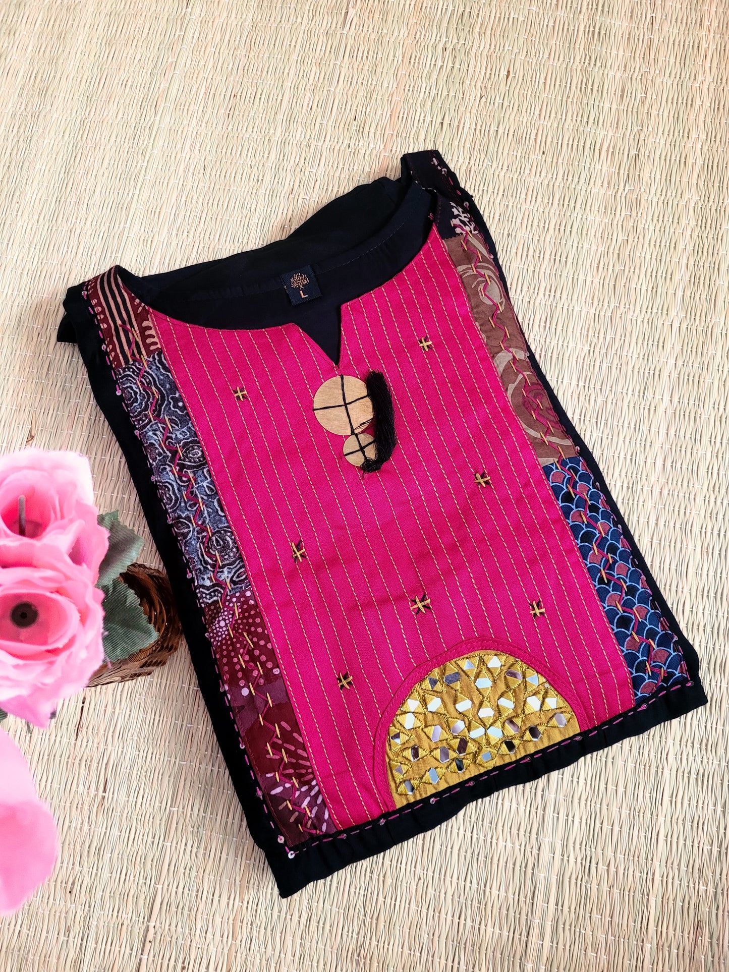 Modal Silk Anarkali Suit With Ajrakh Prints