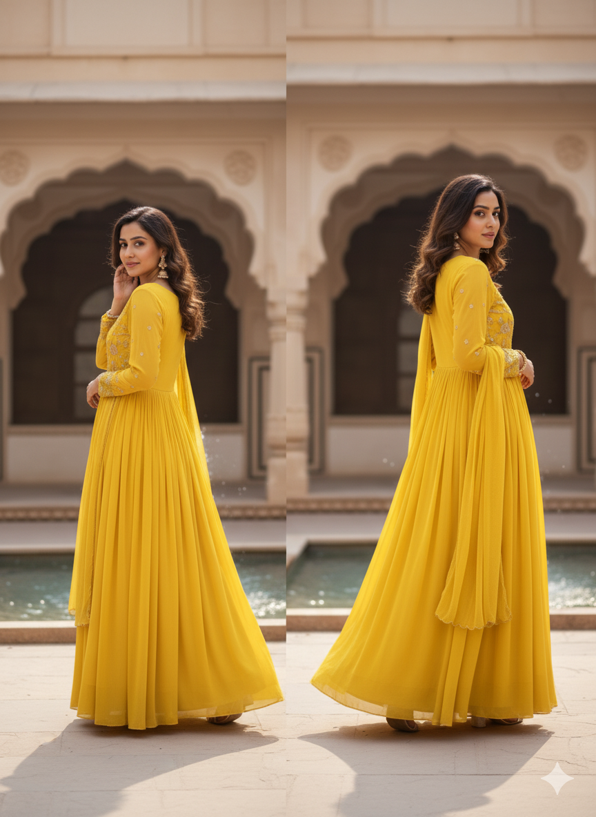 Georgette Embroidery Gown