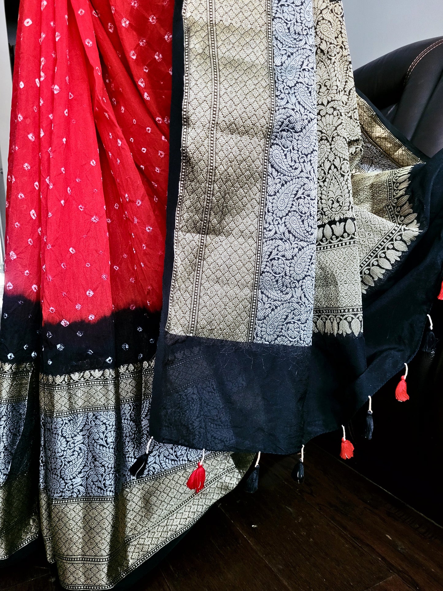 Kanchi Organza Bandhani Saree