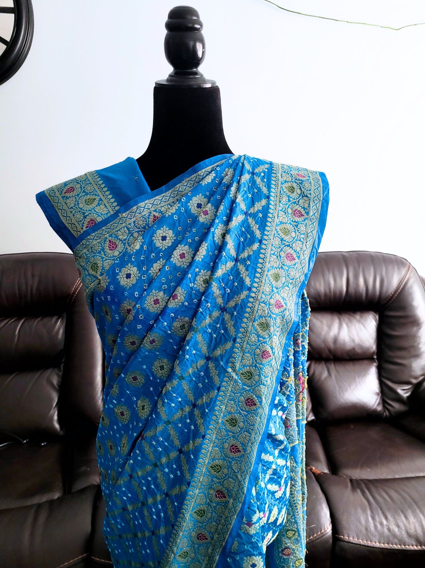 Dupion Silk Jangla Bandhani Saree
