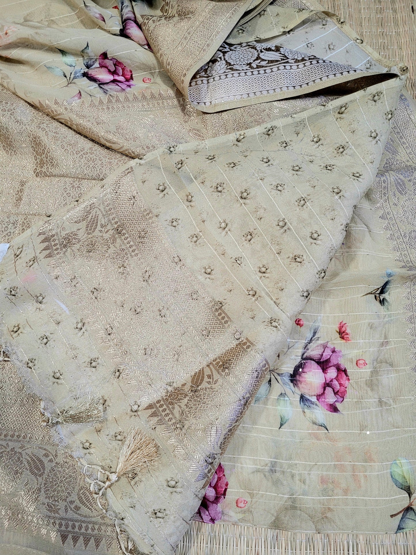 Banaras Georgette Printed Saree