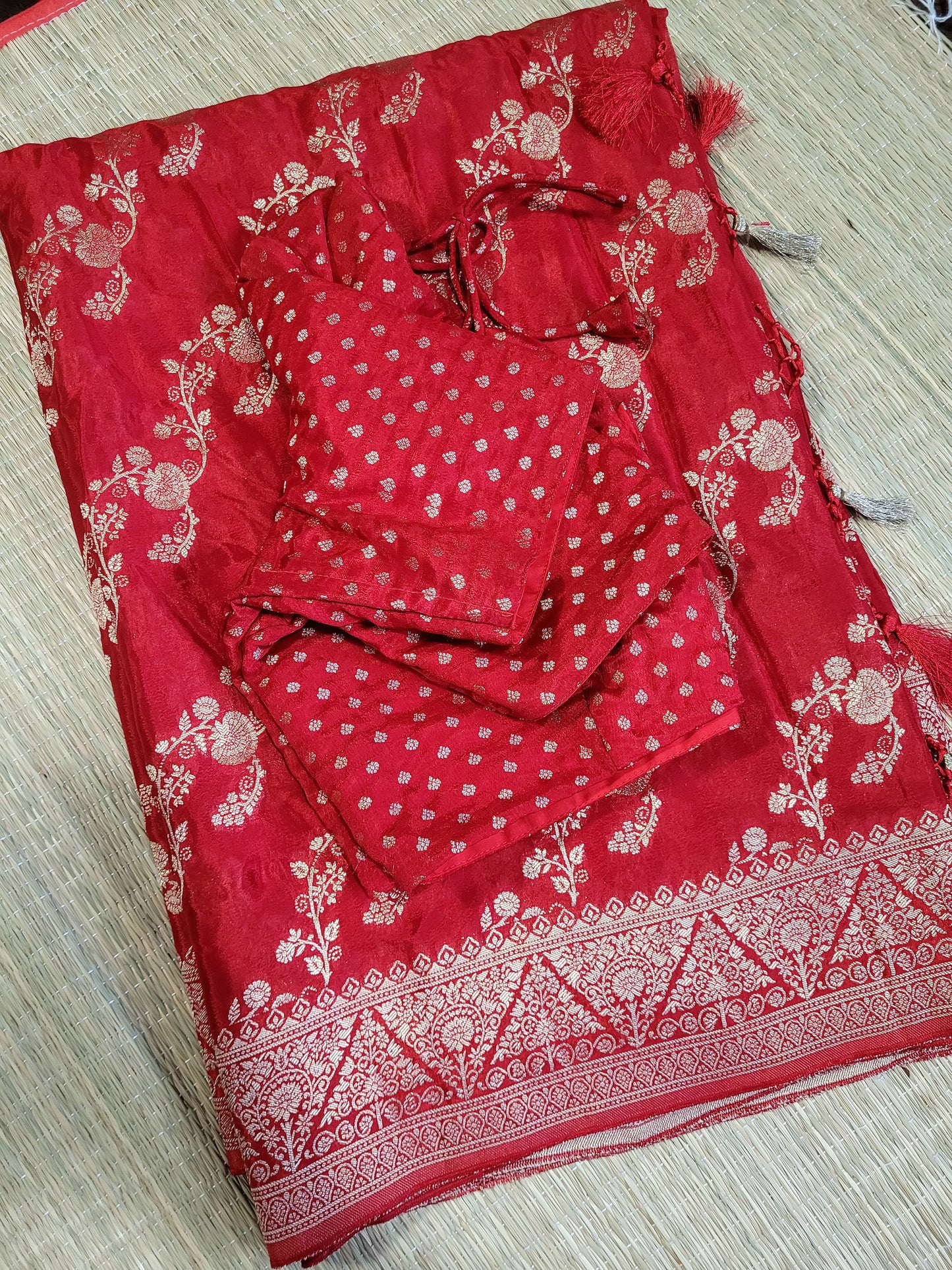 Banarasi Satin Mushru Silk Saree With Blouse