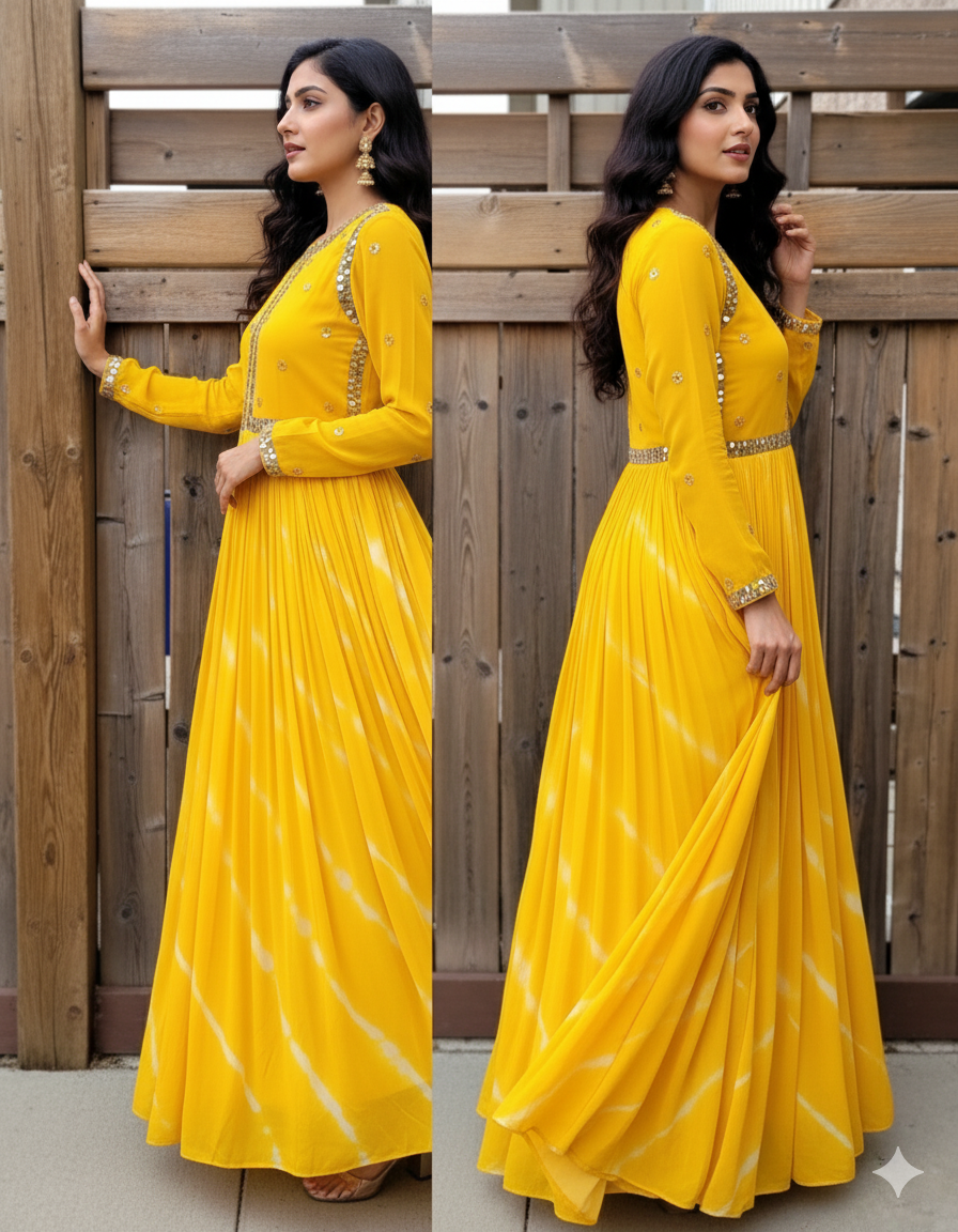 Georgette Embroidery Gown