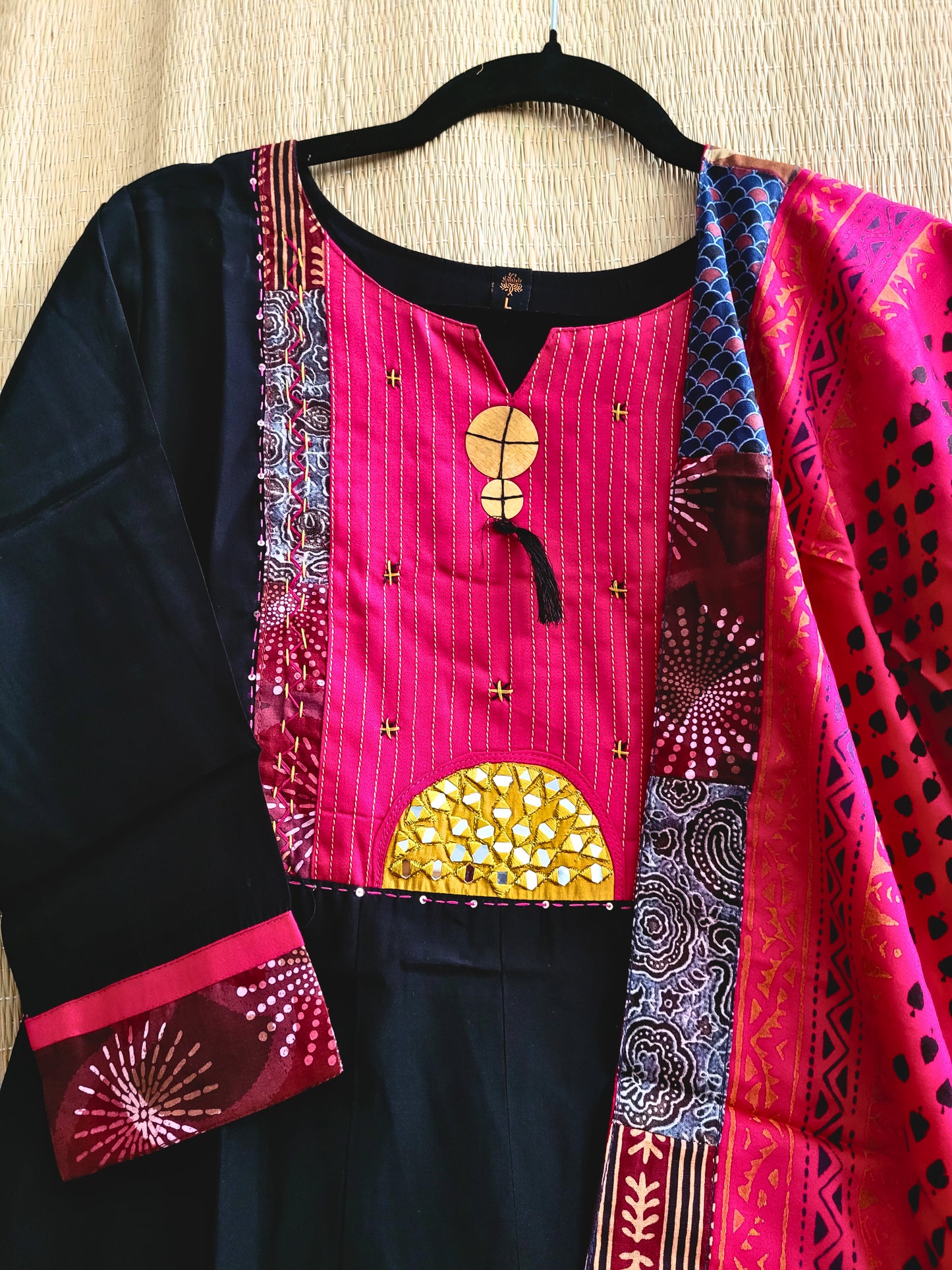 Modal Silk Anarkali Suit With Ajrakh Prints