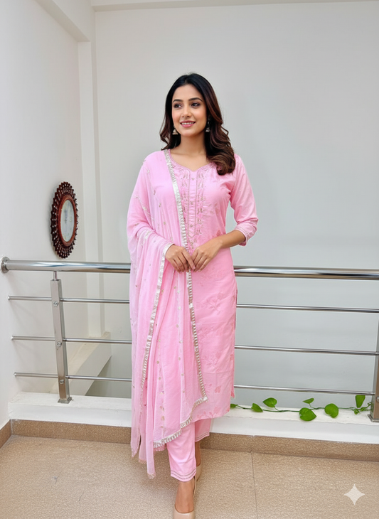 Salwar Suit With Chiffon Dupatta