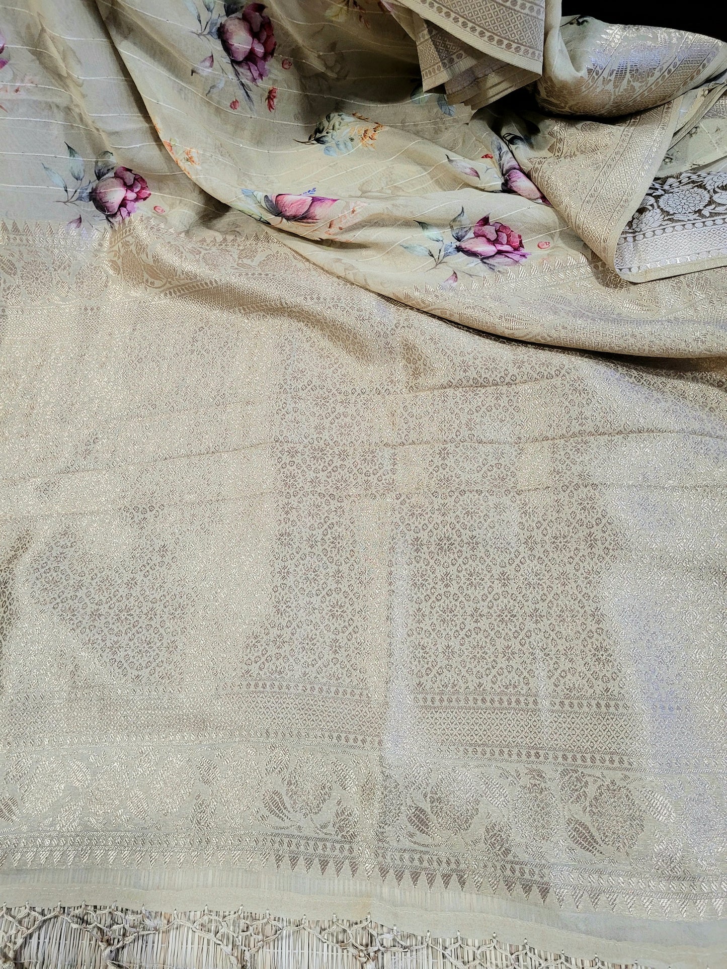 Banaras Georgette Printed Saree