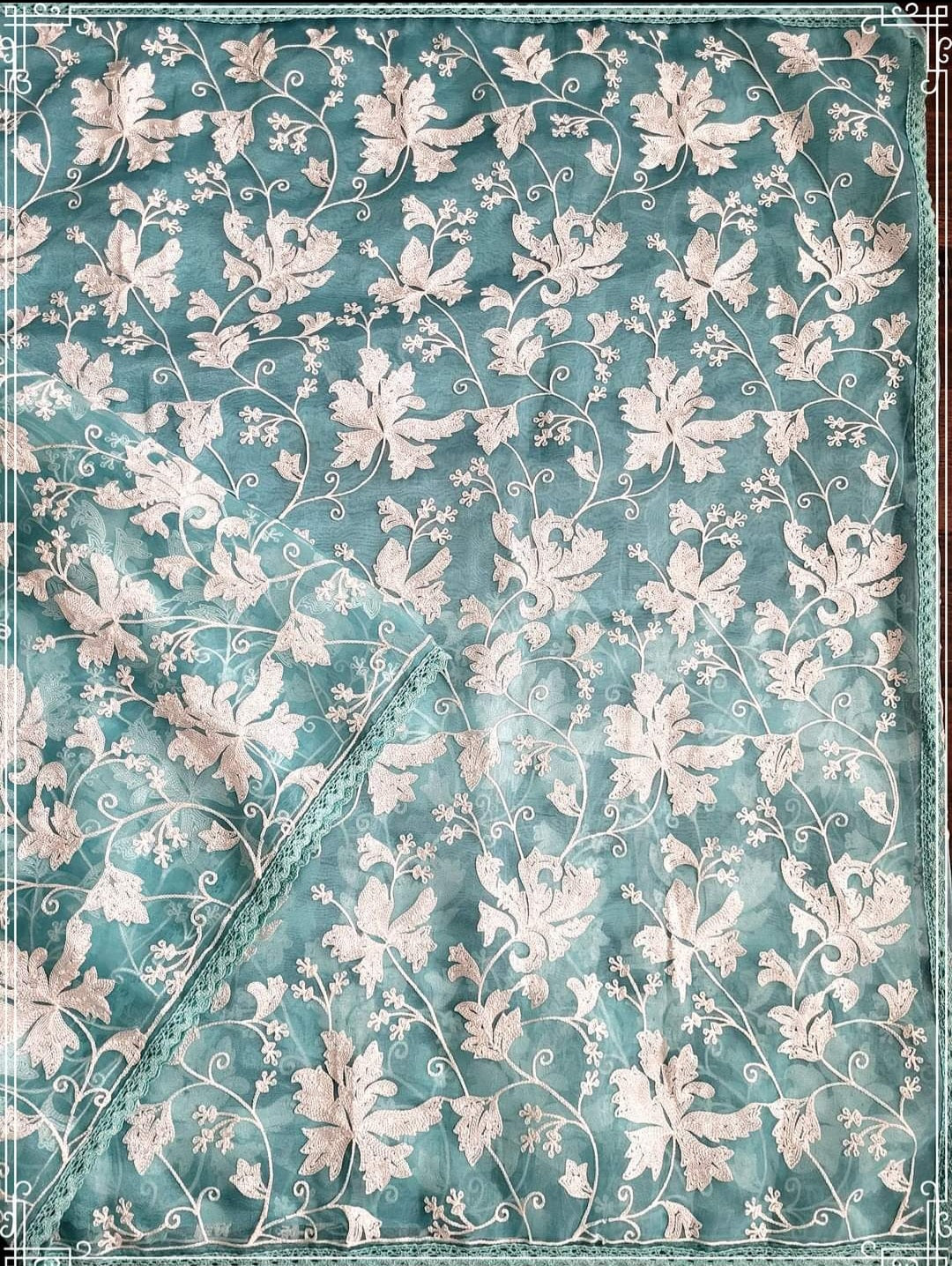 Organza Embroidered Saree