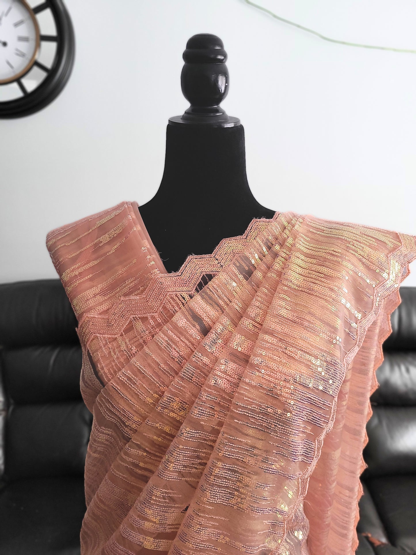 Premium Net Sequins Embroidery Saree