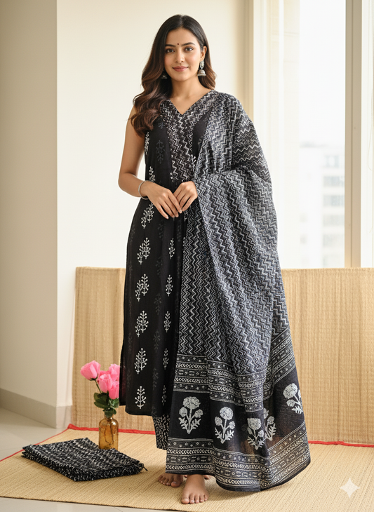 Block Printed Cotton Salwar Suit