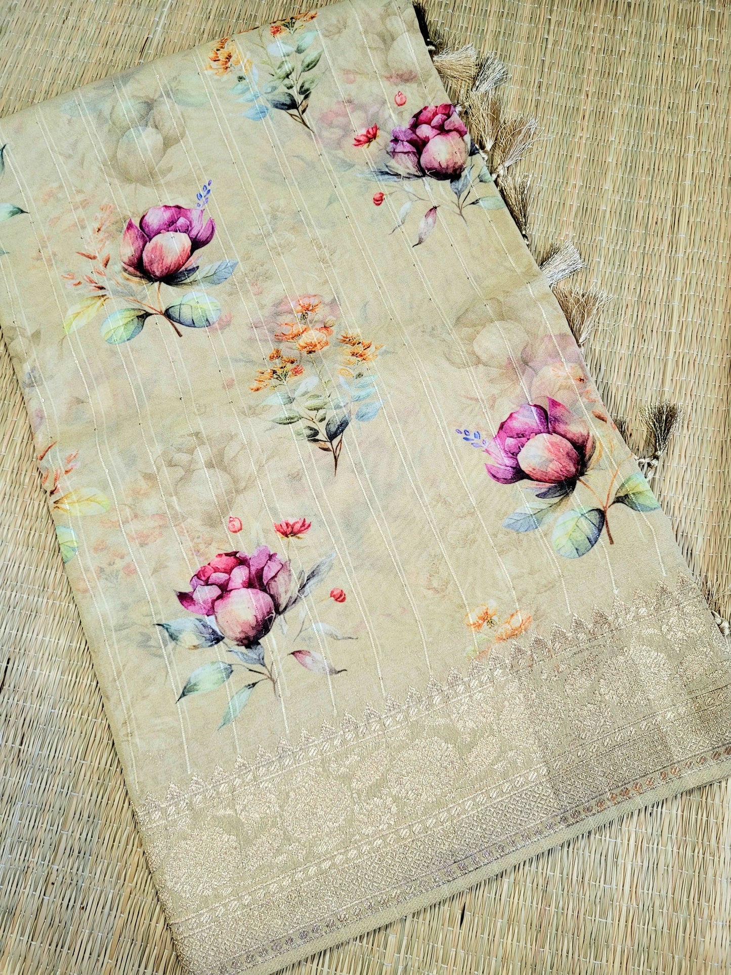 Banaras Georgette Printed Saree