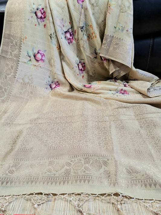 Banaras Georgette Printed Saree