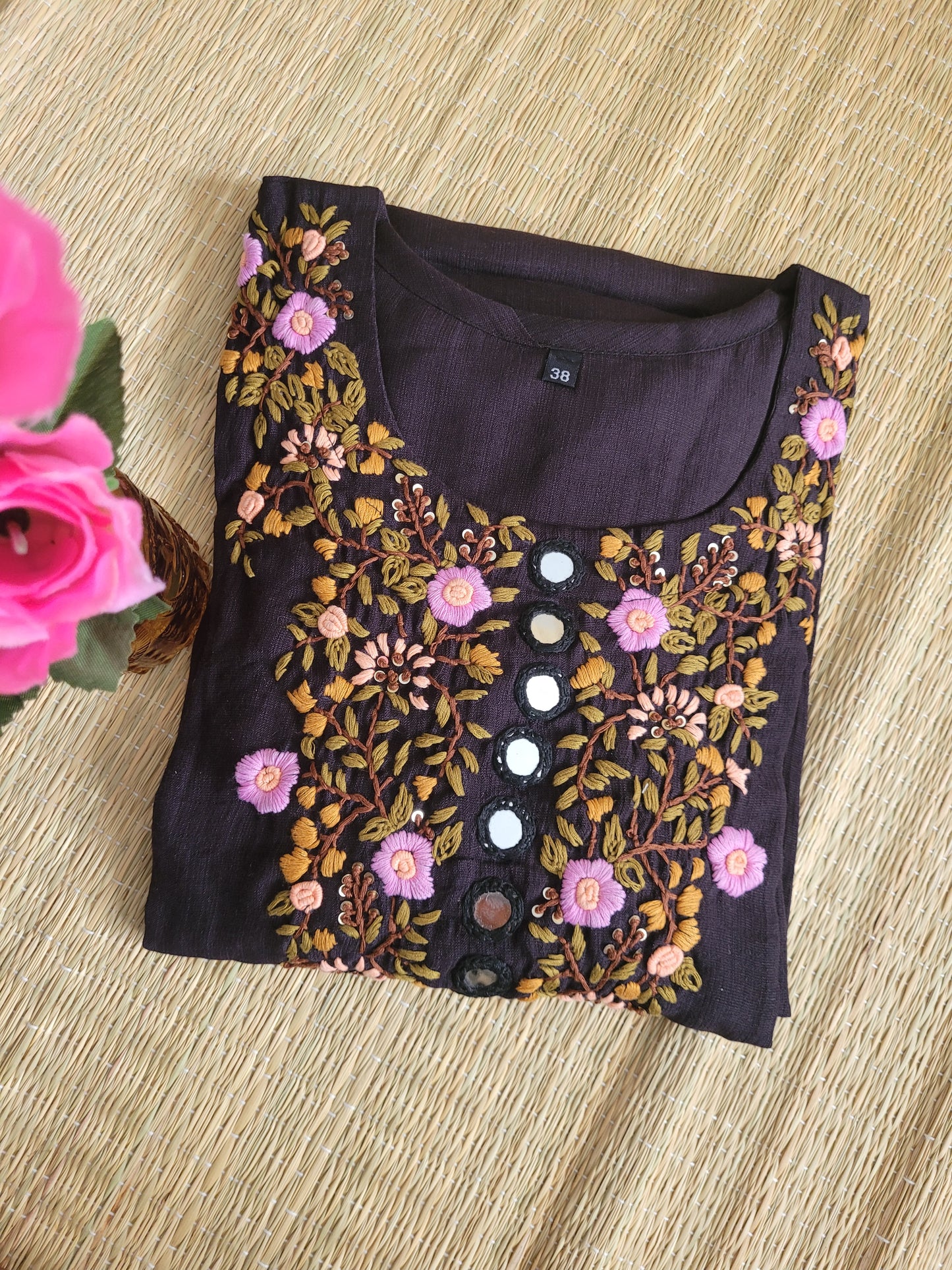 Hand Embroidered Lenin Co-ord Set