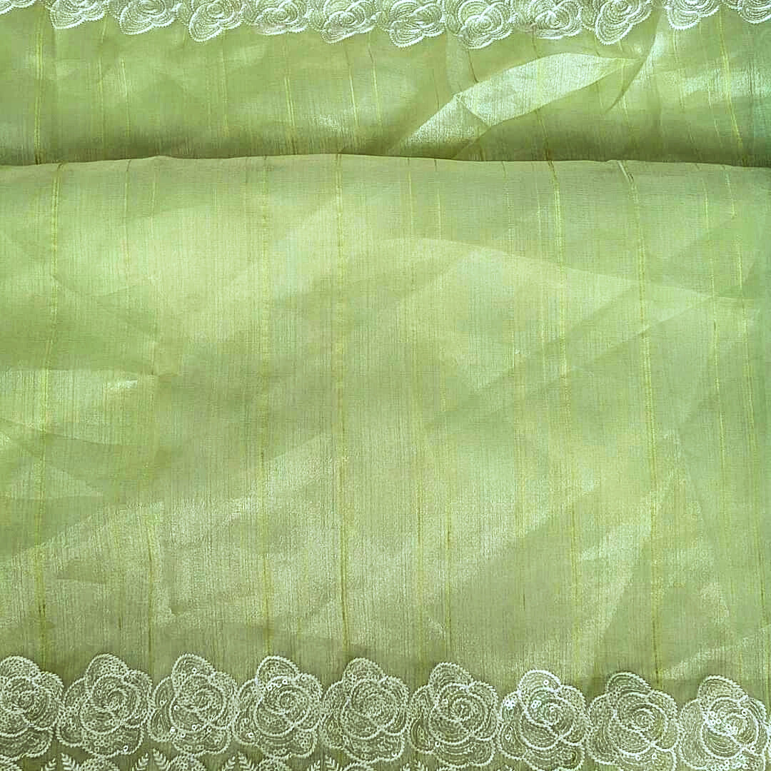 Organza Saree With Intricate Floral Embroidery