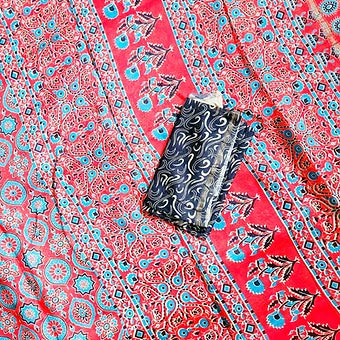 Ajrakh Block Printed Sarees