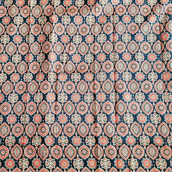 Ajrakh Block Printed Saree