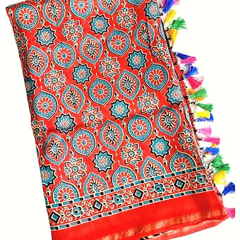 Ajrakh Block Printed Sarees