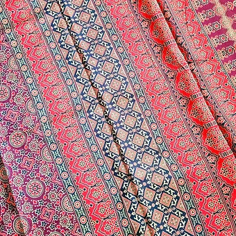 Ajrakh Block Printed Saree