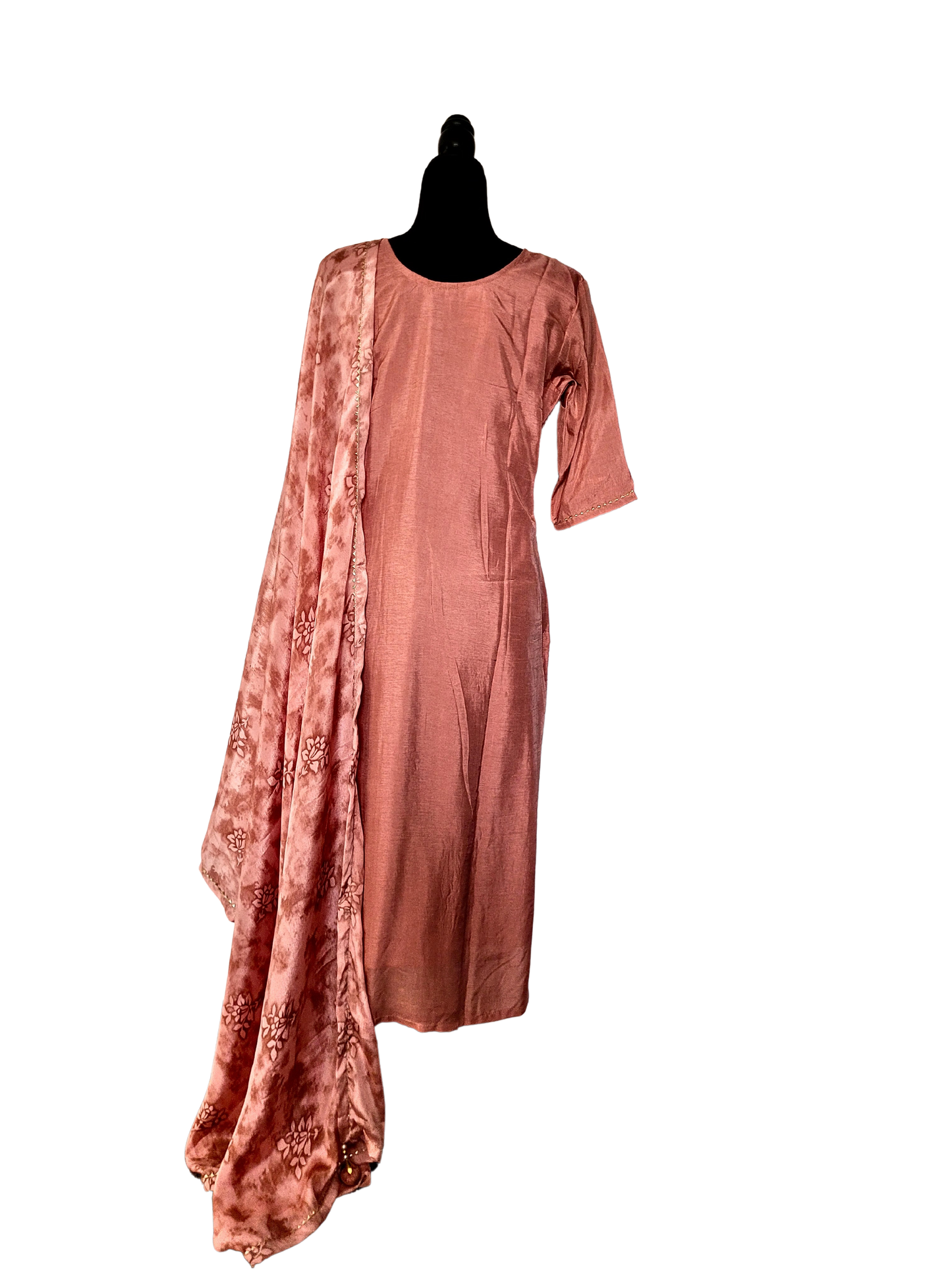 Salwar Suit With Printed Crepe Dupatta