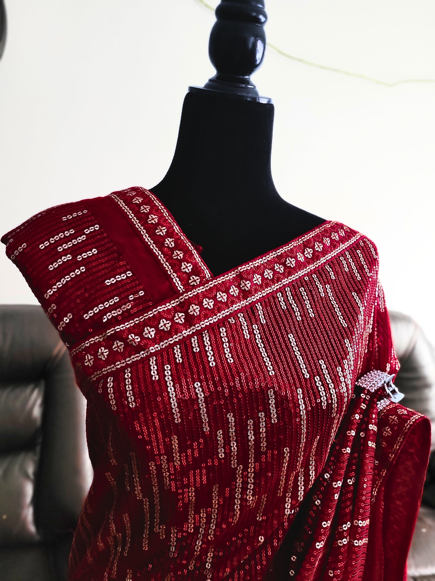 Premium Georgette Sequins Saree