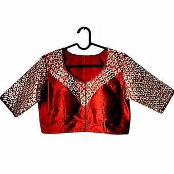 Raw Silk Hand-Work Blouse