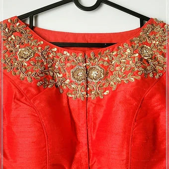 Raw Silk Aari Work Blouse