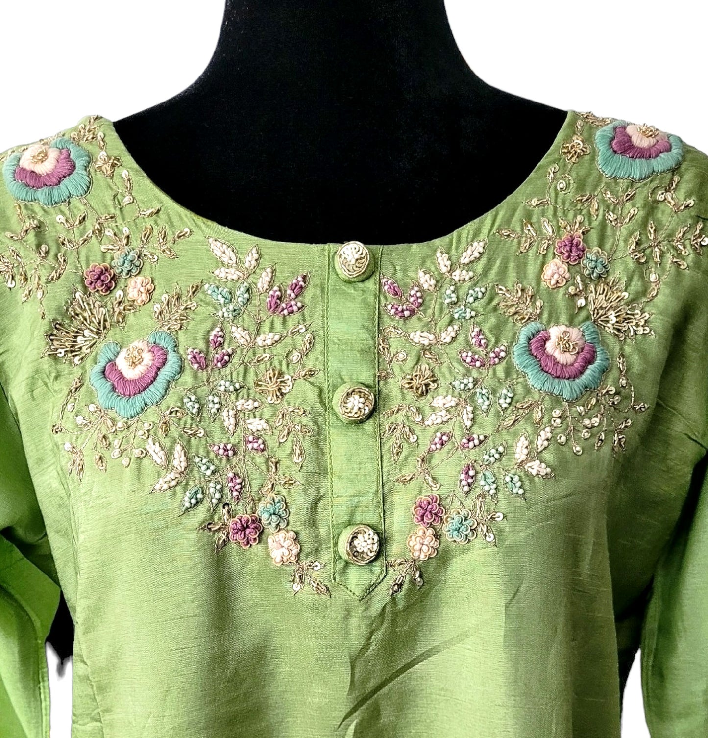 Salwar Suit With Printed Crepe Dupatta