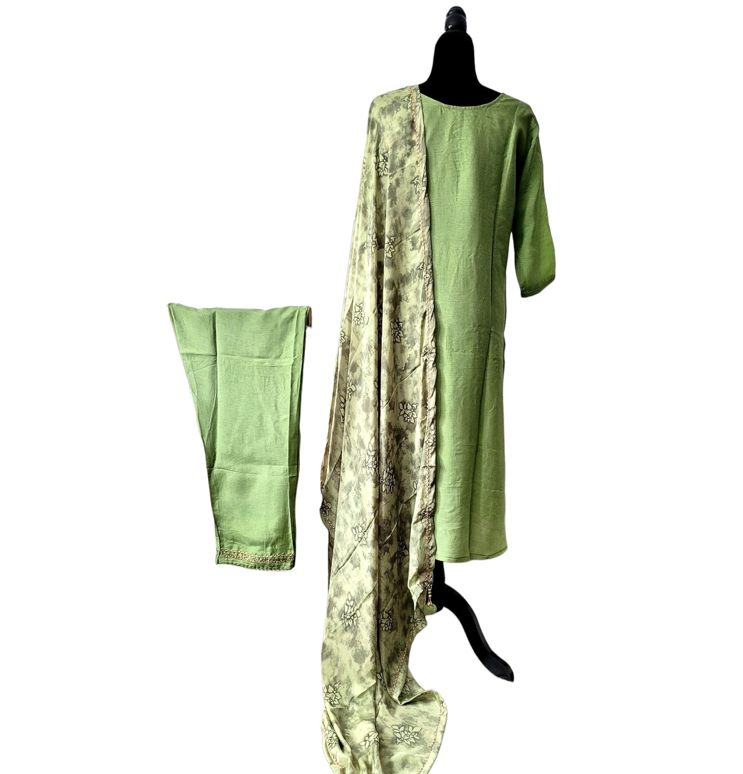 Salwar Suit With Printed Crepe Dupatta