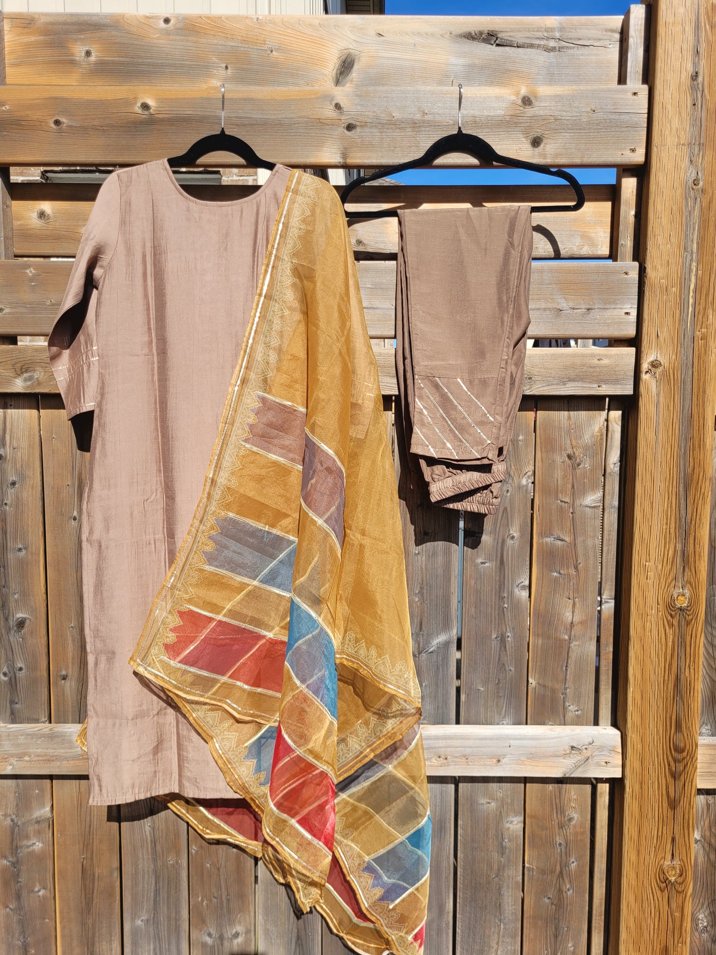 Muslin Salwar With Organza Dupatta
