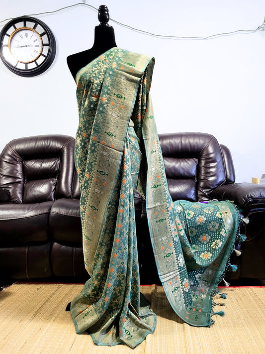 Premium Khadi Banaras Georgette Saree