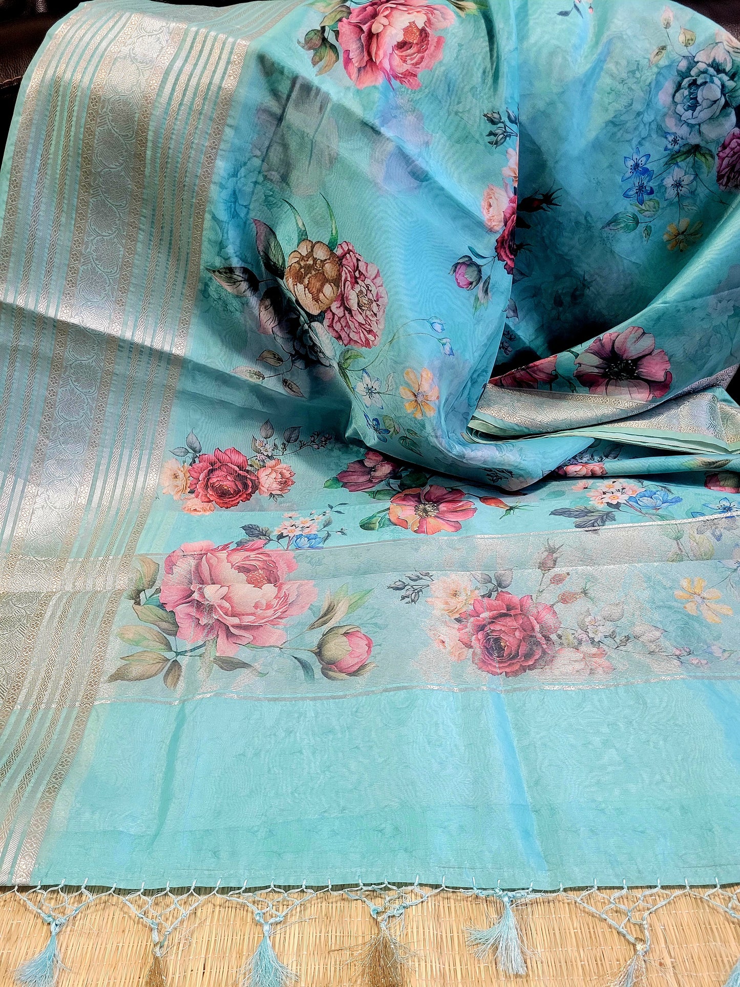 Printed Organza Banaras Saree