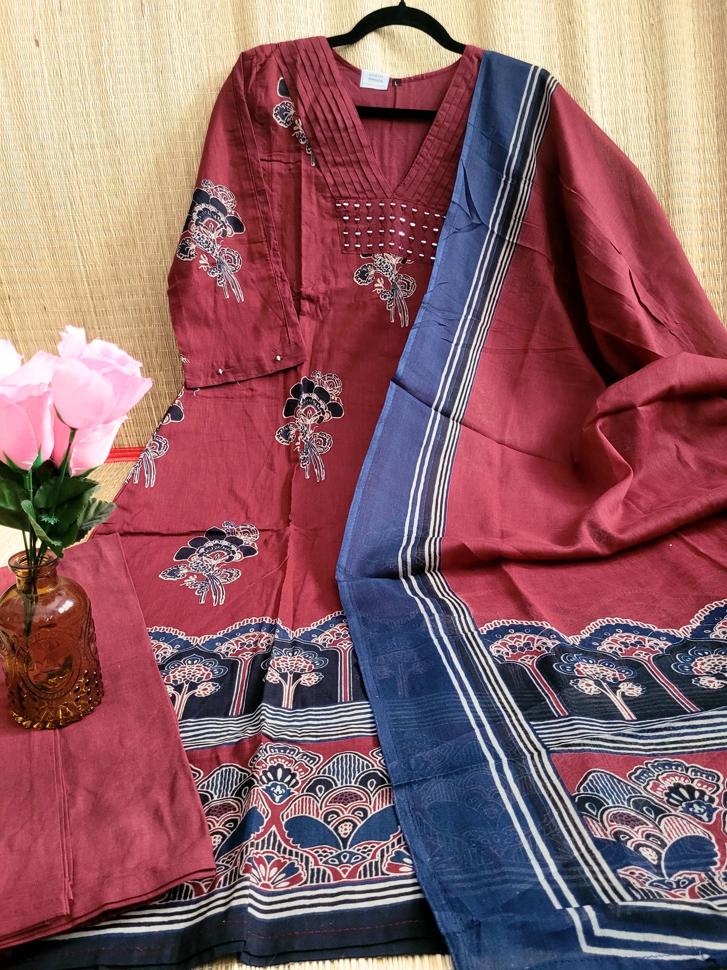 Ajrakh Block Printed Salwar Suit