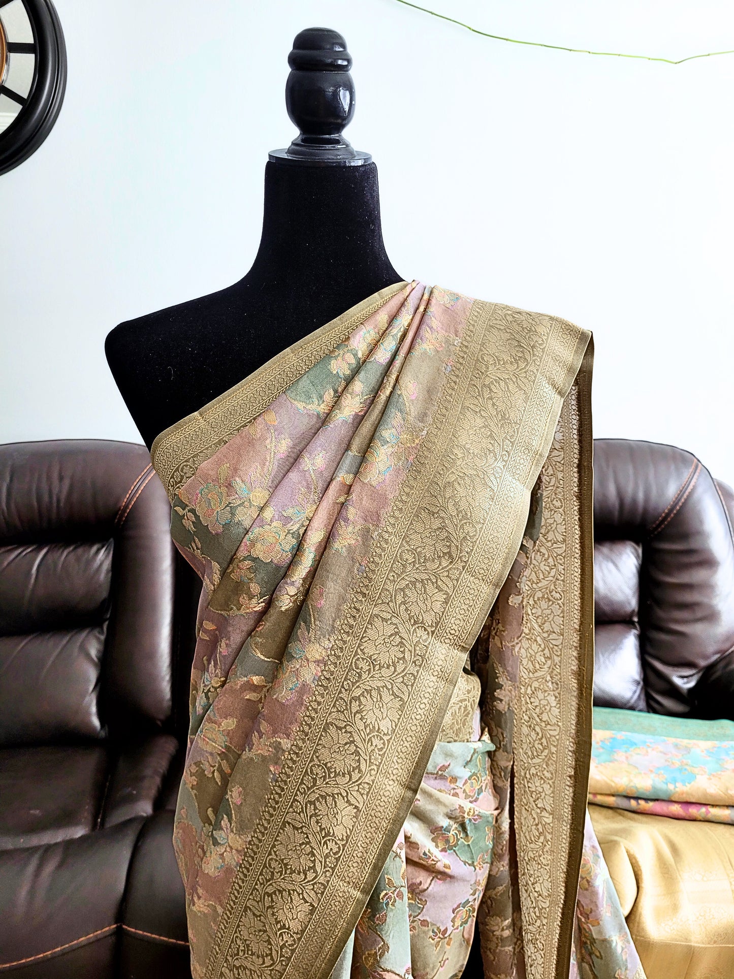 Pure Khadi Georgette Rangkat Saree